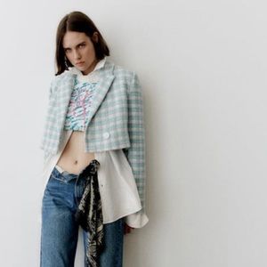 Cropped tweed Zara blazer size xs
